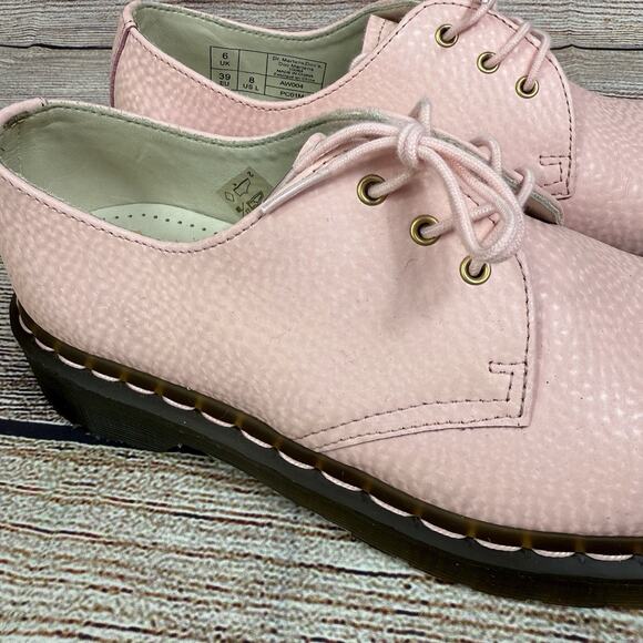 NWOT Dr Martens 1461 Virginia Leather Oxford Shoes Size 8 Salmon Pink Air Wair - Picture 8 of 15